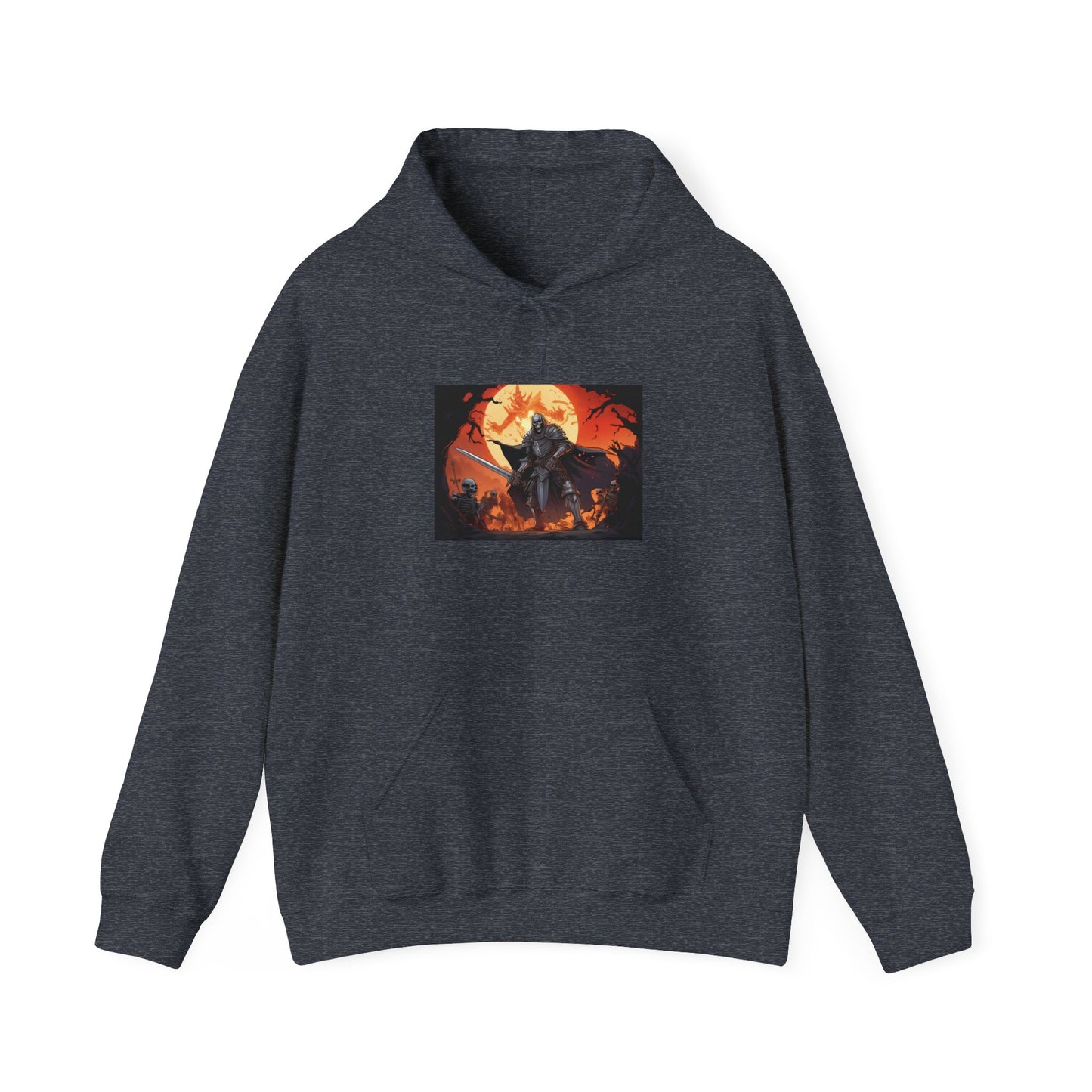 Hooded Sweatshirt Dark Fantasy Knight Design