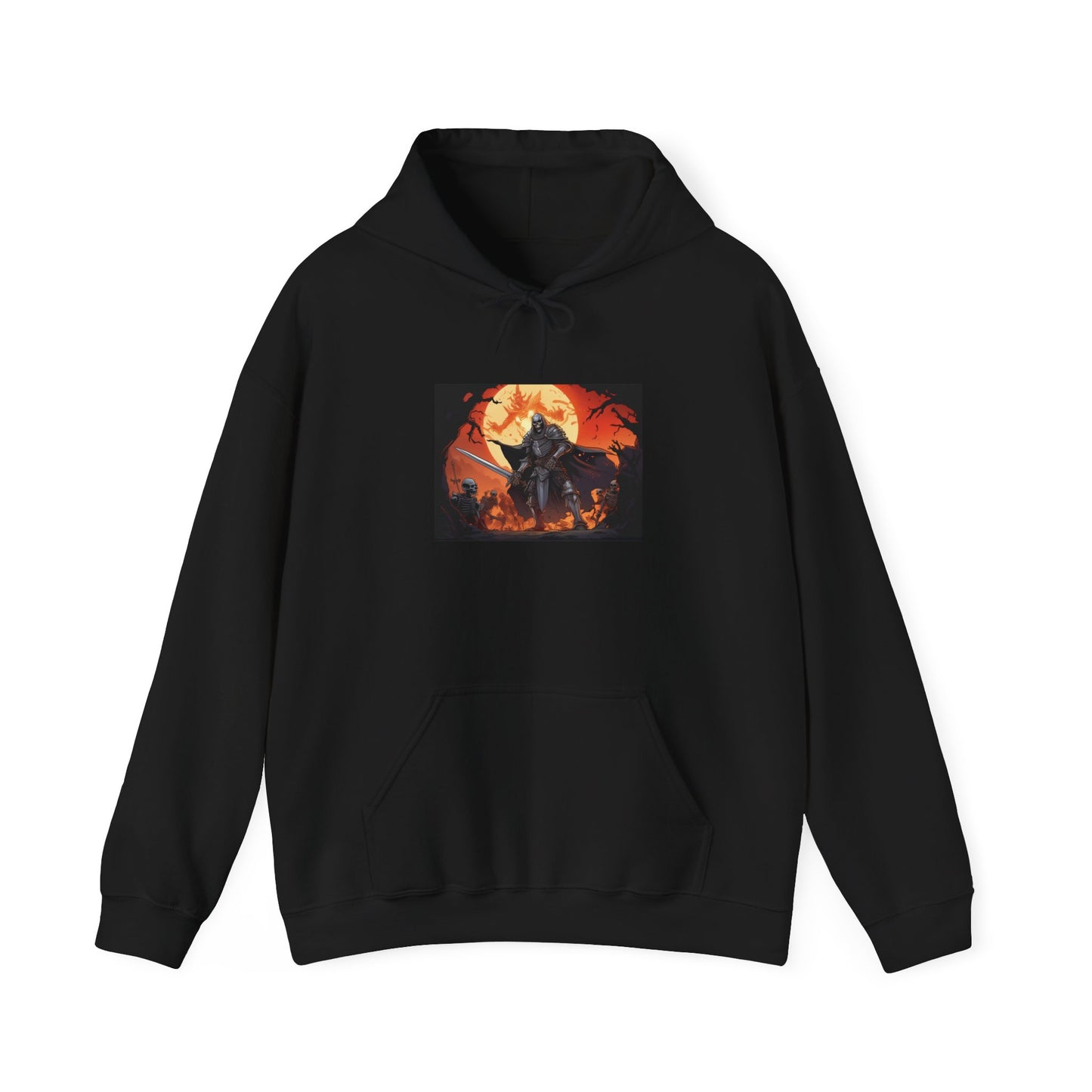 Hooded Sweatshirt Dark Fantasy Knight Design