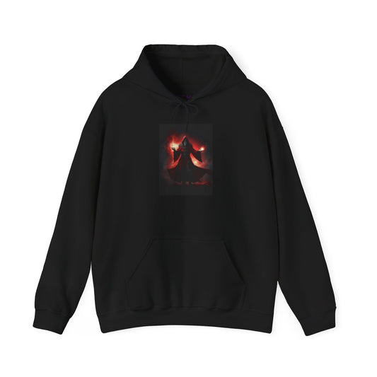 Wizard Hoodie - Red Robed Wizard Casting Spell