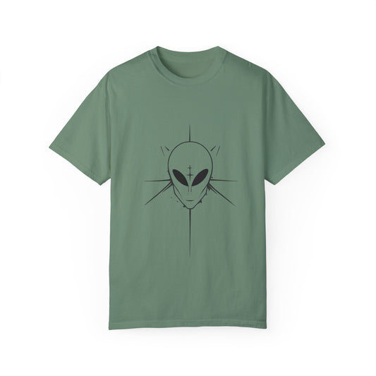 Alien Head Unisex T-shirt with V E M LLC Logo